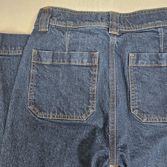 LOFT Dark Blue Women's Wide Leg Jeans, Size 2P (26P) - Picture 6 of 10